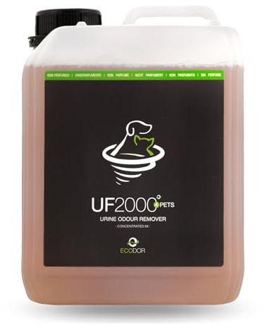 Ecodor UF2000 4Pets Uringeruch Entferner 2500ml | 100% Biologischer Urin-Geruchsentferner für Katzen und Hunde Uringeruch | Parfümfrei, Effektiv für Haustiere | Konzentrat 1 aus 5 Nachfüllpackung