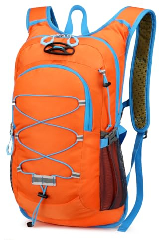 EaseWalk Wanderrucksack Herren & Damen 20L, Fahrradrucksack Rucksack Ultraleicht Outdoorucksack Wasserdicht MTB Rucksack Daypack Reiserucksack Bergsporttasche Orange