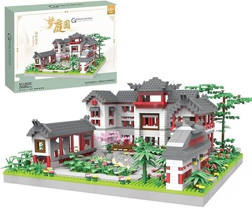 KeKeDuo Traumgarten Bausteine Bausatz, 2685 Klemmbausteine Modular Chinesische Architektur Modellbausatz, Micro Bricks Konstruktionsspielzeug Nicht Kompatibel mit Großen Marken