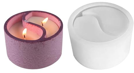 Molde de taza de velas, molde de silicona para recipientes de velas de Tai Chi, moldes de hormigón, soporte de velas, macetas suculentas, moldes de silicona, moldes de cemento de arcilla