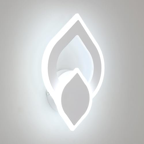 Mckalen Applique da Parete Interno LED, 16W 1800LM Lampada da Parete Moderno in Acrilica, Bianca Lampada a Muro per Camera da Letto Bagno Soggiorno Corridoio, Bianca Fredda 6500K