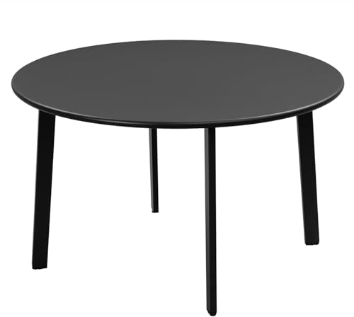 eSituro Beistelltisch rund, Balkontisch Gartentisch φ70xH40 cm, Kaffeetisch Couchtisch Sofatisch schwarz, kleiner Tisch für Indoor Outdoor, Industrial Design