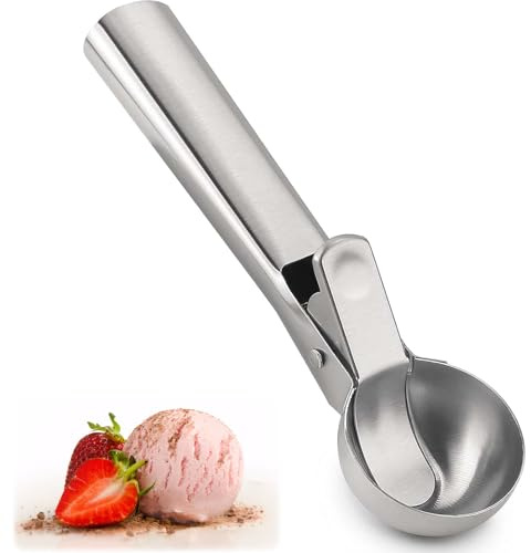 MAEXUS Eisportionierer,Edelstahl Eislöffel,Eisportionierer,Eiscreme Löffel,19x5.7CM Eiskelle,Einfach zu säubern,Eislöffel Portionierer,Wird zum Ausgraben von Eisbällchen und Obstbällchen verwendet