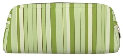 ASPOIJHN Federmäppchen aus Leder, klassisch, gestreift, vielseitig, stilvolle Aufbewahrungstasche für Schule, Büro, Schreibwaren, Kosmetiktasche, Münzen, gold, Einheitsgröße, Krawattenetui