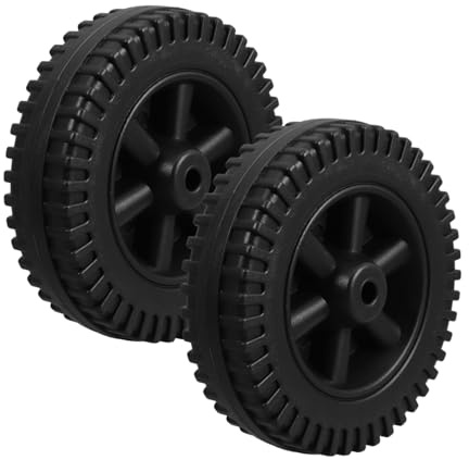 BESPORTBLE 2 Pezzi Ruote per Barbecue 6 Pollici in Hdpe Nero, Leggere e Pratiche, Ricambio per Grill a Gas e Carrelli, per Cucina All'aperto