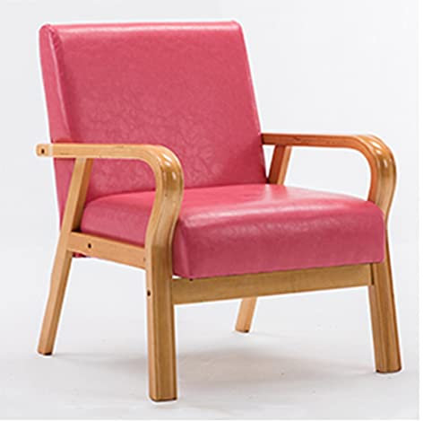 50-talet modern trä- och läderfåtölj för vardagsrum retro lounge sidostol med bekväm lässtol och massiv träram