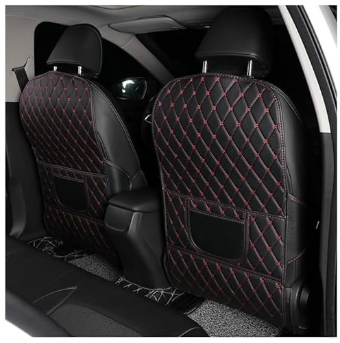 GTFRFD 2 Stück Auto Rückenlehnenschutz für Mini One/Cooper/Cooper S/Clubman/Countryma Autositz Kickschutz mit Taschen, Rücksitz Organizer aus Wasserdichtem Leder,B