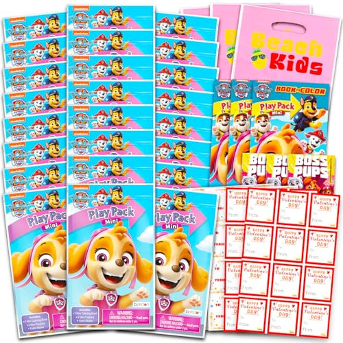 Paw Patrol Skye Valentinstag Klassenzimmer Geschenkaustausch-Set – 24 Skye Paw Patrol Mini-Aktivitätsbücher für Schule, Valentinstag, Kinder, Partygeschenke