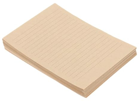Garneck Carta da lettere vintage, A4, a righe, antica con linee per appunti creativi, 100 fogli di carta kraft retrò, design classico, ideale per l'ufficio e la scuola