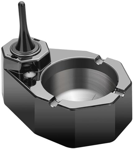 YHBNJIGW Briquet à kérosène avec cendrier, Hybride Huile-électricité, Multifonction, Rechargeable, en Acier Inoxydable, for la Maison, Le Bureau et l'extérieur (kérosène Non Inclus)(Black2)