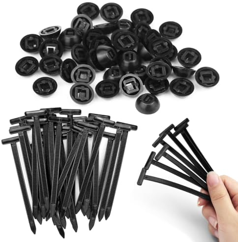 Lot de 100 Attaches Autobloquantes Universelles en Nylon pour Fixation de Pare-chocs, Nylon Rivets en Plastiqu,pour Coffres et Protections de Moteur et Réparation Quotidienne