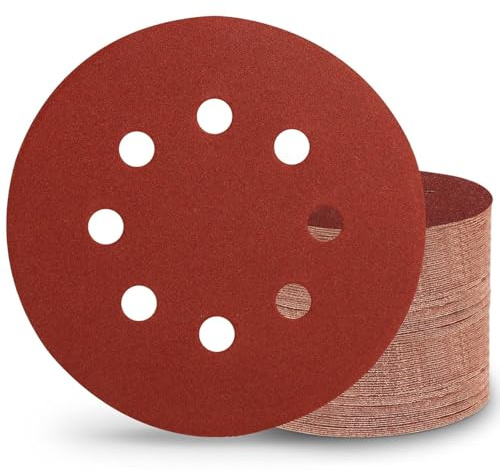Sztaoip 100 Pièces Disques Abrasifs 125 mm Grain 240 Disques de Ponçage Papier Abrasifs 8 Trous pour Ponceuse Excentrique