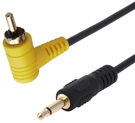 Seadream 3.5mm to RCA Angle Cable 6FT,RCA 90 Degree to Aux Audio Adapter,3.5mm 1/8 inch Mono TS Male Plug to RCA Male 90 Degree Angle Audio Video Cable