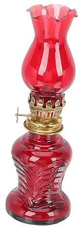UKCOCO Lampada Cherosene Vetro Vintage Antivento per Illuminazione Demergenza e Decorazione Casa Design Retrò con Paralume per Interni e Esterni