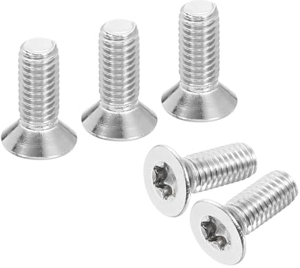 QUARKZMAN Torx Senkkopfschrauben M6-1x16mm Flachkopf Silber, 10 Stück | Diebstahlschutz Maschinenschrauben 304 Edelstahl Antrieb Senkkopf Vollgewinde
