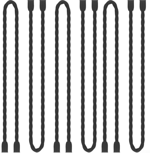 Yuanpgky 6 bridas de silicona de 24 pulgadas con núcleo de acero de 5 mm de diámetro, de goma reutilizable, flexible para organización del hogar y uso de campamento