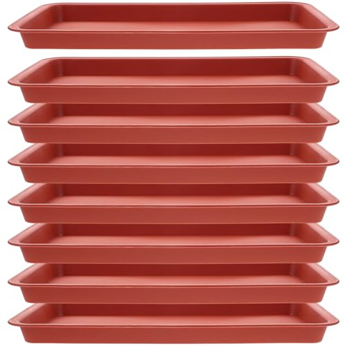 DIYEAH Sottovaso Grande Rettangolare in Plastica Resistente 33X17 CM Set da 8 Pezzi Vassoio di Drenaggio per Piante da Interno ed Esterno Accessori per Piante Raccolta Acqua per Fioriere