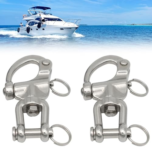 Grillete de acero inoxidable 316, 2 unidades, 87 mm, giratorio, para barco, vela, yate, accesorios de cordeles