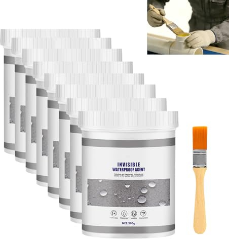 Impregnante invisible con pincel, sellador impermeable para paredes interiores, baldosas de cerámica, pavimentos y reparaciones de cemento, revestimiento transparente, sellado de juntas (8 unidades)