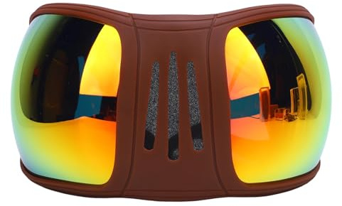 Zunate Lunettes de Cheval de Sport à Bretelles Réglables, Rembourrage Doux, Multicouches en éponge, Coupe-vent, pour une équitation Confortable (rouge)
