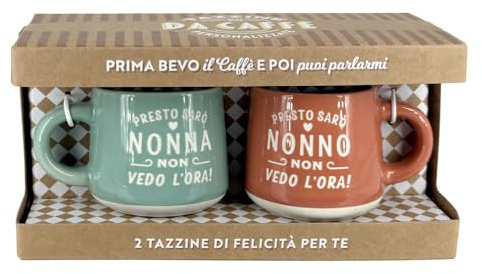 Tazzine da caffè personalizzate in scatola regalo - Futuri Neo Nonni