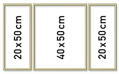 Schipper 605140707 Malen nach Zahlen, Alurahmen Triptychon 50 x 80 cm, goldglänzend ohne Glas für Ihr Kunstwerk, einfache Selbstmontage