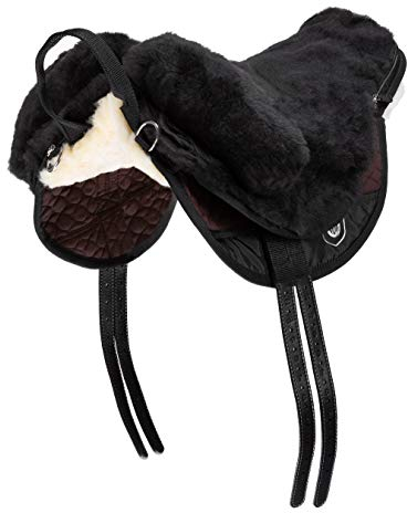 Werner Christ Fellsattel Premium Plus Hochwertiger baumloser Lammfellsattel in Handarbeit gefertigt, Bare-Back-pad, Pferde-Sattel aus echtem Lammfell in braun, Gr. Pony