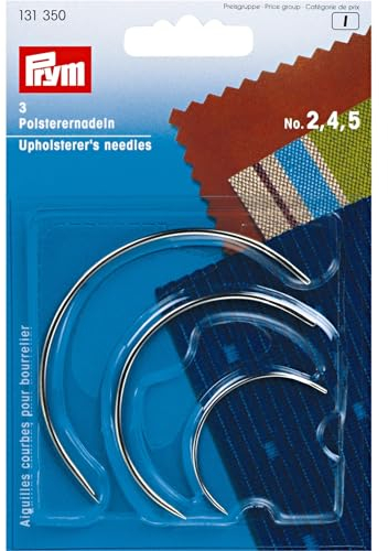 Prym Upholsterer's Needles, Acero aleado, Silver, No. 2,4,5