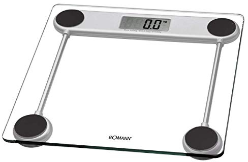 Bomann® digitale Personenwaage mit Sicherheitsglas-Oberfläche | Waage Personen mit Messbereich von 2,5–150 kg | Körperwaage mit LCD-Display | Personenwaage digital inkl. Batterie | Wage PW 1417 CB