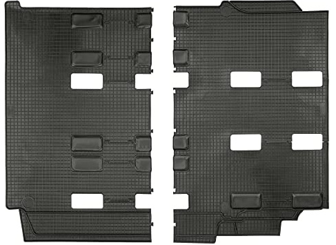 PETEX Gummimatten passend für T5 Caravelle / Eurovan / Kombi / Shuttle ab 2005 / T6 Caravelle / Eurovan / Kombi / Shuttle ab 2015 kurzer und langer Radstand Fahrgastraum Fußmatten schwarz 2-teilig