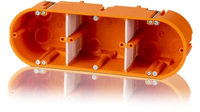 f-tronic Hohlwand-Gerätedose massiv, 3-fach, 60mm tief, HW30, orange, Inhalt: 5, 5 Stück | orange, Inhalt: 5 Stück