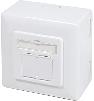LogiLink Professional NP0126 CAT.6A universal junction box (flush-mounted), 2 x RJ45 STP (fully shielded) with 45° outlet