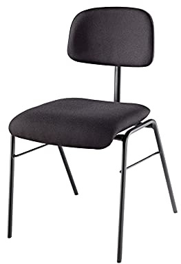 K&M 13430 Orchesterstuhl Schwarz Schichtholz, Stahl – vielseitige Sitzgelegenheit mit Polsterung und Stoff Trevira CS