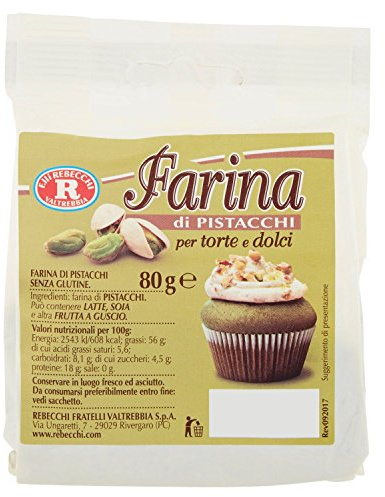 Rebecchi Farina di Pistacchio Sacchetto - 3 Confezioni da 80 G