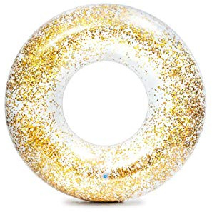Intex Tube Schwimmreifen transparent Glitzer Ø119cm Pool Gold