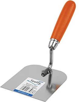 Toolty Stainless Steel Stucco Trowel, Wall Putty Trowel, Plastering Trowel, Finishing Trowel - 100mm - for Brickwork and Plastering - Wooden Handle, DIY - TLTY-0704P