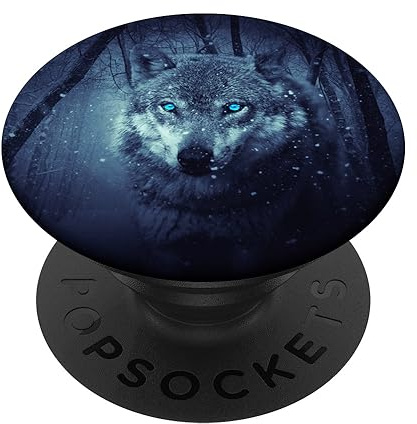 Howling wolf full moon wulf wolg wild animal blue eyes wolf PopSockets Adhesive PopGrip