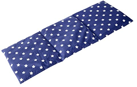 GIRAFFENLAND Leinsamenkissen 20x50cm groß 3-Kammer - Wärmekissen, Körnerkissen - Kissen - Sterne-blau, 50 x 20 cm, Leinsamen