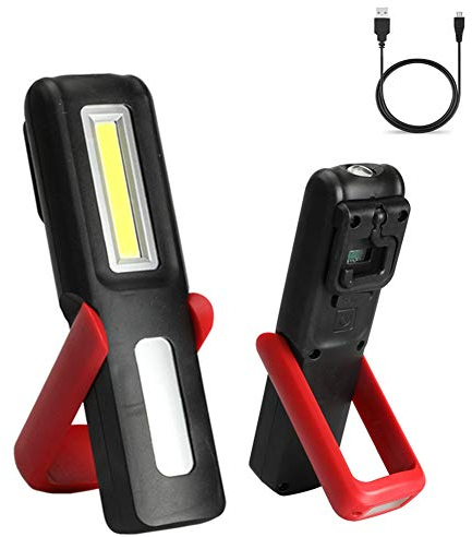 VABOO Lampada da Lavoro LED Ricaricabile,Lampade di Ispezione COB Luce di Lavoro Portatile Torcia LED con Base Magnetica e Gancio per Riparazione Auto,Emergenza, Workshop