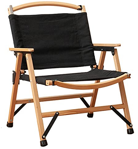 DUNAKE Klappstuhl Klappstühle,holzstuhl Garten,Campingstuhl Faltbar, Camping Stuhl Falten Kleines Packmaß Leicht, Angelstuhl Tragbar,für Outdoor, Zelten, Picknick, Wandern, Angeln (Color : Black)