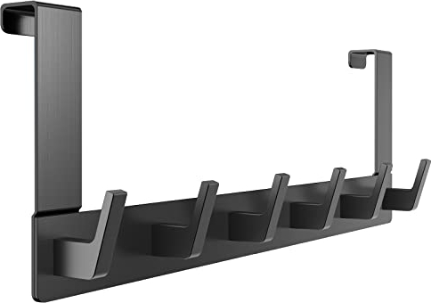 Türgarderobe mit 6 Haken - Türhaken Zum Einhängen - Kleiderhaken Tür für Badezimmer Türhakenleiste Moderne Türhänger - Handtuchhalter Tür Bad - Jackenhalter Tür