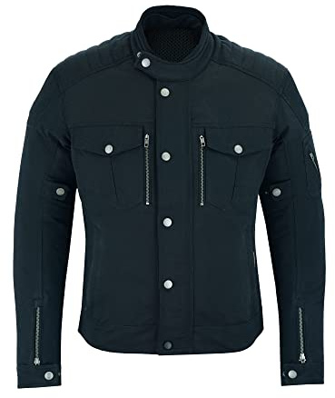 BLACKWILD Milano Urban Style Motorradjacke Herren | Mehrzweck für Freizeitkleidung und Motorradfahrt|Schutz atmungsaktive Motorradjacke | Zu jeder Jahreszeit tragbar, In 3 Farben (M, Schwarz)
