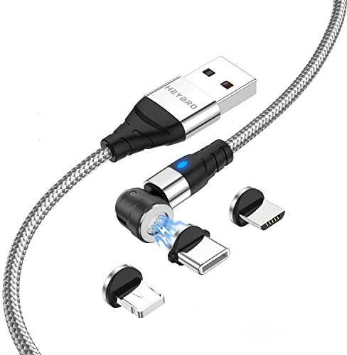 Cavo USB C Magnetico Ricarica Rapida 3A USB da 2 Metri Cavo USB C Magnetico in Nylon e Lega di Alluminio Ricarica e Trasmissione per Android Samsung Galaxy, Huawei, Sony