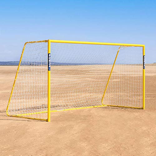 FORZA 3,7m x 1,8m Alu60 Klappbares Strand Fußballtor | Fußballtor für den Strand & Garten | Torpfosten für Kinder | Fußballtrainingsausrüstung (Einzeln)