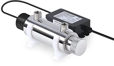 Bellerofonte UV Entkeimungsanlage mit UVC Licht 4 Watt Kapazität 1,5 Liter pro Minute für Umkehrosmose und Wasserfilteranlagen UVC-Entkeimung
