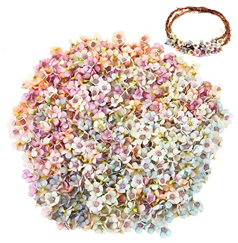 HCRXVV Künstliche Blumen 120pcs Mini Kunstblüten Blumen Streudeko Deko,Klein Blüten Stoffblumen,Gänseblümchen Blütenköpfe für Haarschmuck,Hochzeitsdeko Tortendeko Frühling Aesthetic Streublumen