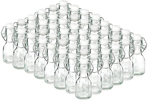 dszapaci 96 Glasflaschen zum Abfüllen 75ml Flasche zum Befüllen Flaschen mit Bügelverschluss Bügelflaschen zum Befüllen Flaschen zum Abfüllen Kleine Likörflaschen Glasflasche Bügelflasche Klein