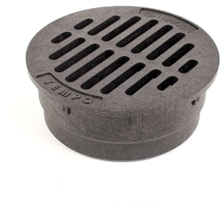 Premium USA Made 4 Inch Black Outdoor Round Flat Drain Grate Cover - Fits All 4 Inch Sewer & Drain Pipe/Fittings, Also Fits Triple Wall Pipe & Corrugated Landscape Pipe 4 (Black)