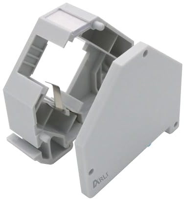ARLI Adaptador de riel para módulo Keystone RJ45 – Adaptador modular para carriles de soporte estándar de 35 mm con muelle de tierra cubierta de etiquetado – Universal para todos los gatos Keystone