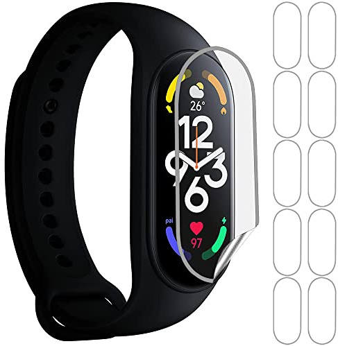 Akancy [10 Pack] Protector de Pantalla para mi Band 7,Ultra Delgado Flexible HD Clear TPU Pantalla Saver Protector Sin Burbujas Anti-Scratch, Transparente